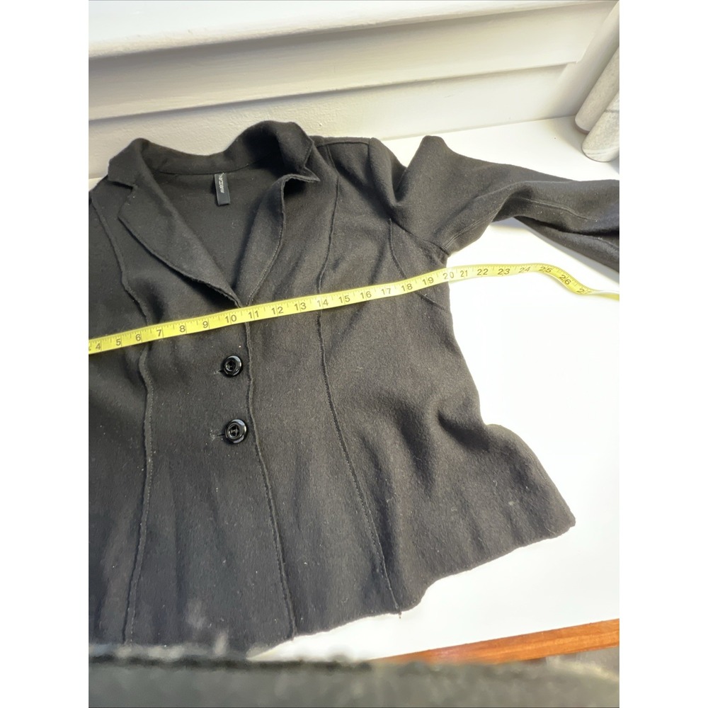 Marc Cain 100% Virgin Wool Black Blazer Jacket Sz N5 Us 8/10 Coat Cardigan - Picture 6 of 7